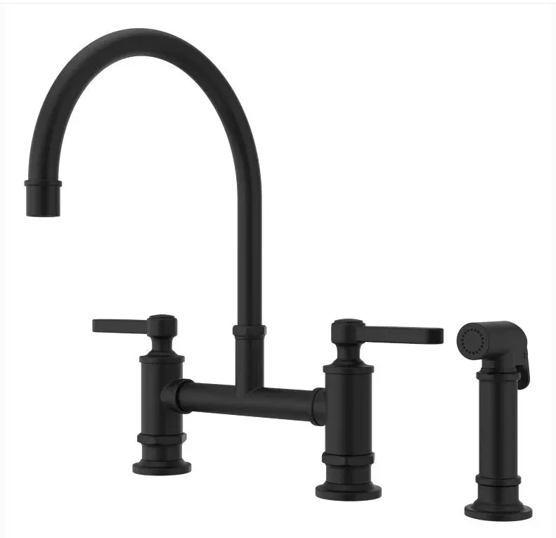 Port Haven Two-Handle Kitchen Faucet In Matte Black 1