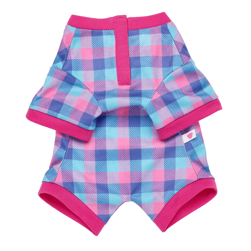 Promise Pets Pink Plaid Footed Sleeper 1