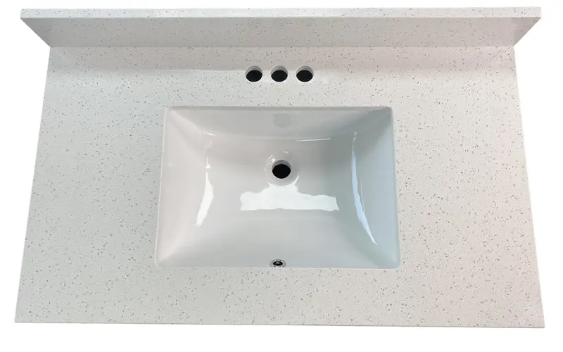 Pronto Iced White Quartz Vanity Countertop 1