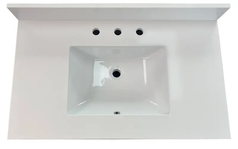 Pronto Pure White Quartz Vanity Top Panel 1
