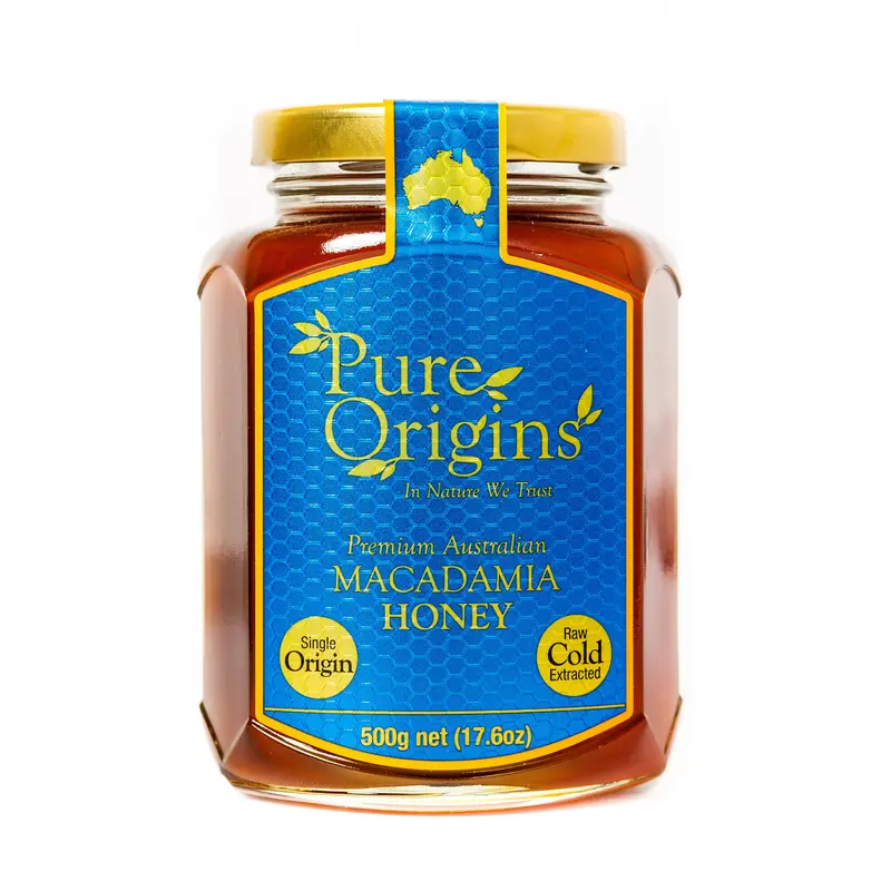 Pure Origins Macadamia Blossom Honey – 500G Creamy & Nutty 1