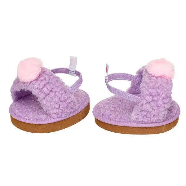 Purple Pom-Pom Slippers – Plush Indoor Footwear With Fluffy Accents 1