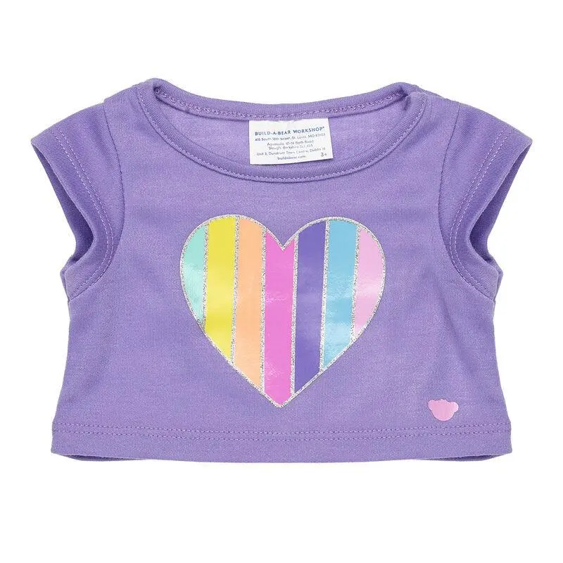 Purple Rainbow Heart Graphic Tee 1