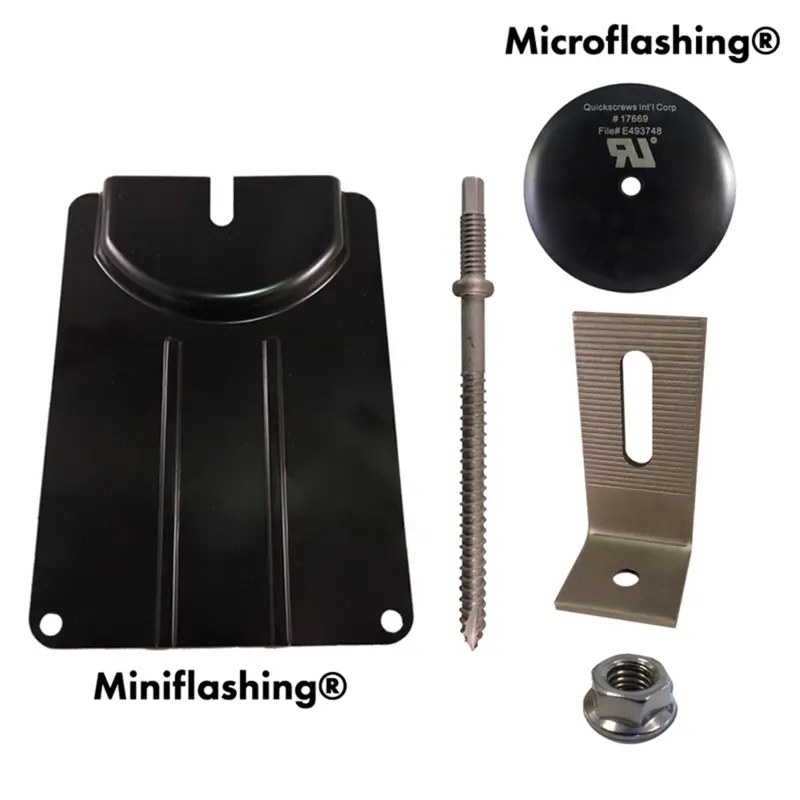 Quickbolt Qb1 Low-Profile Kit With 3" Micro- And Miniflashing + Ss L-Foot & Flange Nuts 1