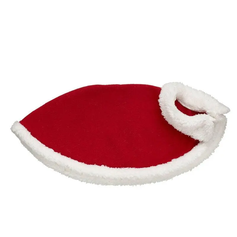 Red-And-White Fur-Lined Cape For Holiday Wear 1