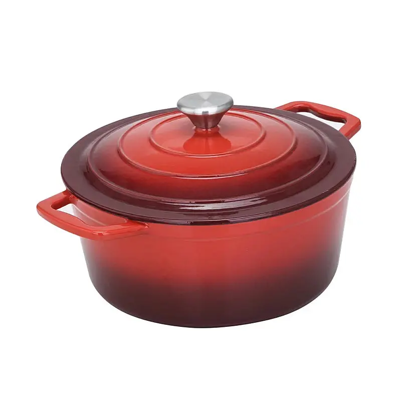 Red Enamel Cast Iron Round Casserole – 25Cm, 4.7L Capacity 1