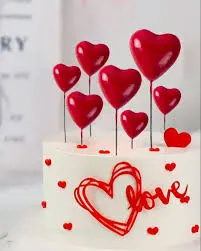 Red Faux Heart Cake Decorations – 20-Piece Set 1