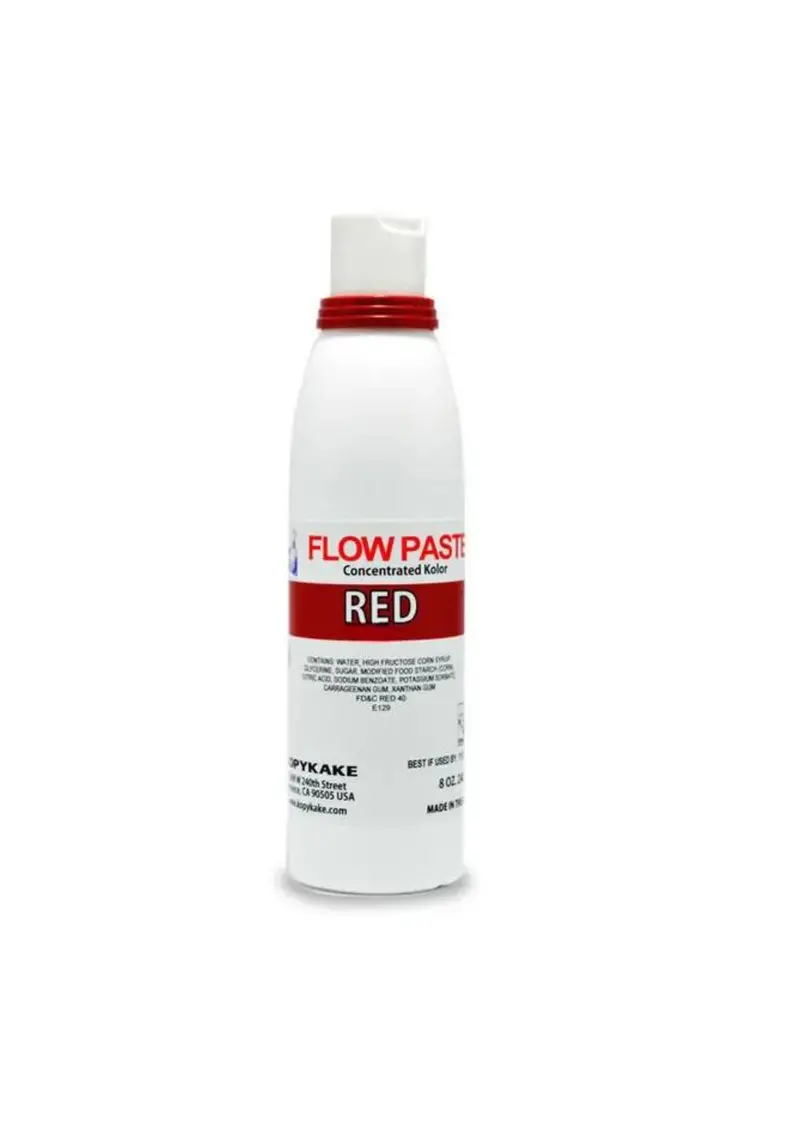 Red Flow Paste – 4Oz Decorating Consistency, Best Before May 2026 1