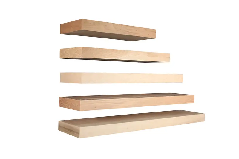 Red Oak Floating Shelf – Wall-Mounted Display Shelf 1