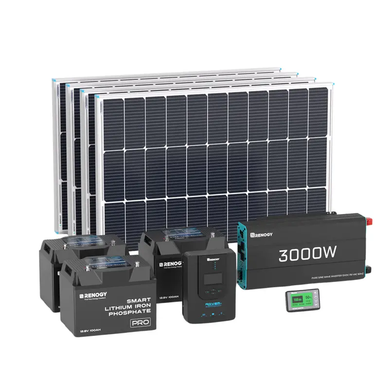 Renogy 400W Workshop Or Shed Solar Kit – Pre-Matched Components Including Lithium Battery And Mounting Hardware 1