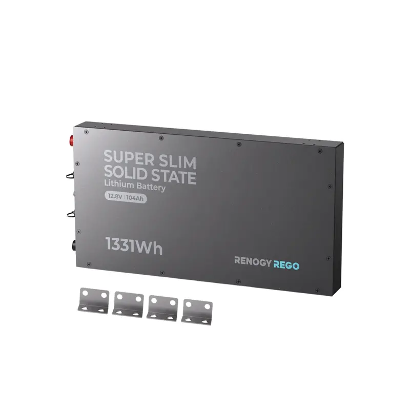 Renogy Rego 12V 104Ah Slim-Profile Lifepo4 Battery – Advanced Solid-State Lithium Iron Phosphate Unit (Single) 1