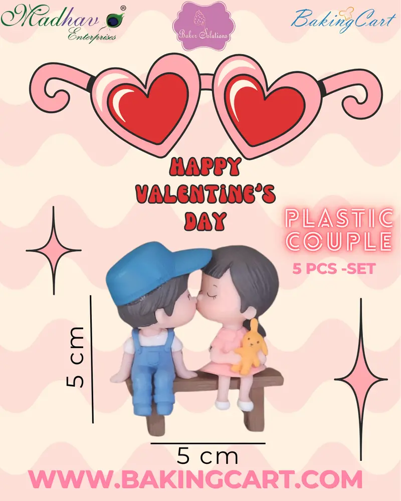 Romantic Miniature Love-Kiss Couple Figurines – 5-Piece Decor Set 1