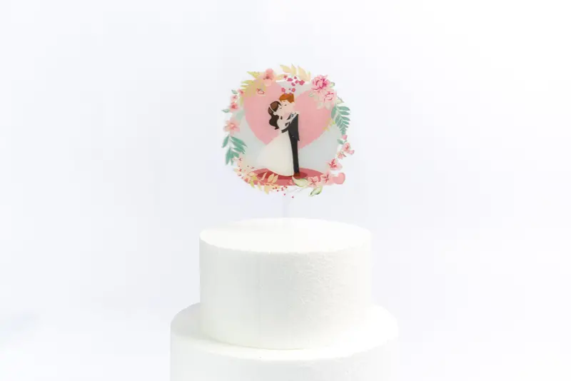 Romantic Wedding Couple Acrylic Cake Topper 1