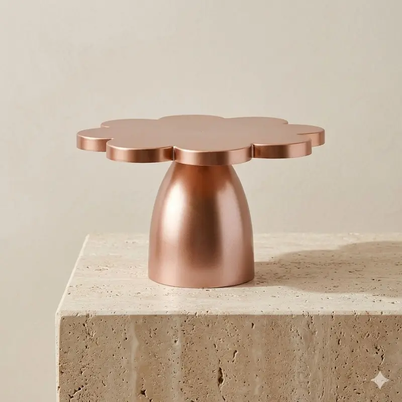 Rose Gold Floral-Inspired Dessert And Cake Stand 1