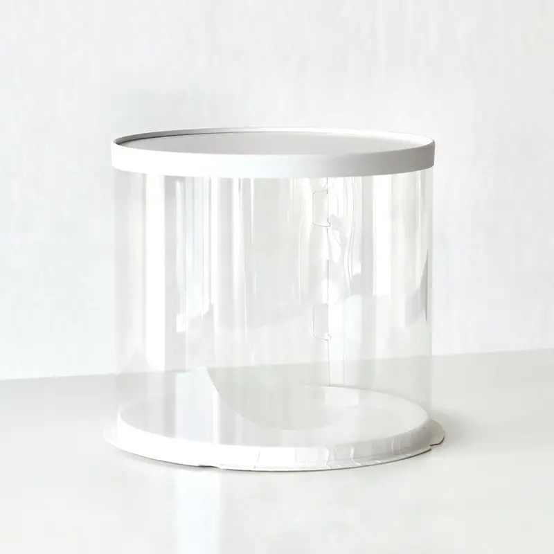 Round 10" × 10" × 10" Clear Tall Cake Box – Generous Circular Display With Clear Lid 1