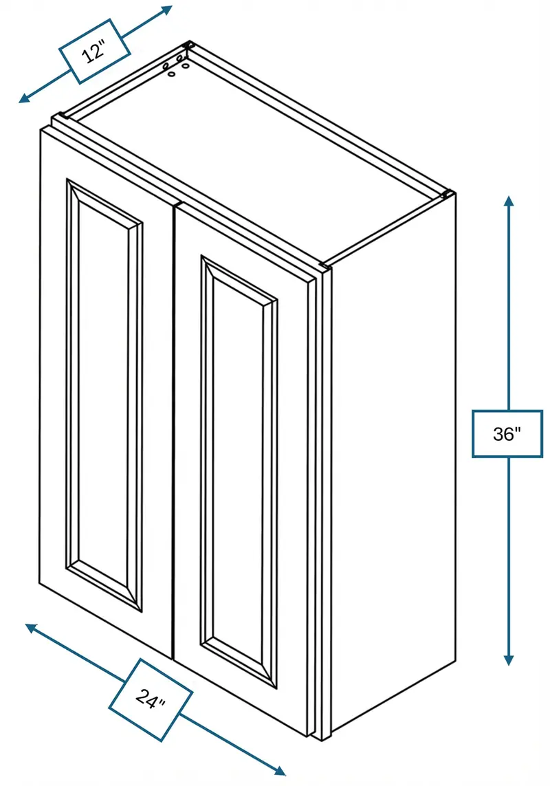 Sage Montpelier-Style Raised Panel Wall Cabinet – 24" W × 36" H 1