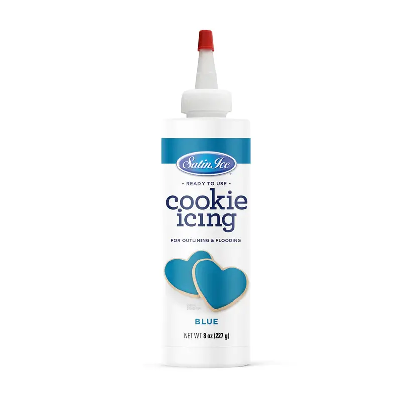 Satin Ice Ready-To-Use Blue Royal Icing – 8 Oz Bottle, Dries Hard 1