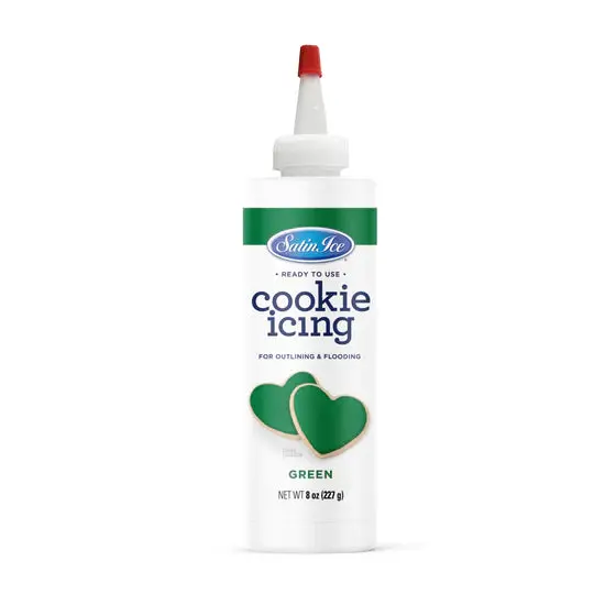 Satin Ice Ready-To-Use Green Royal Icing – 8 Oz Bottle, Dries Hard 1