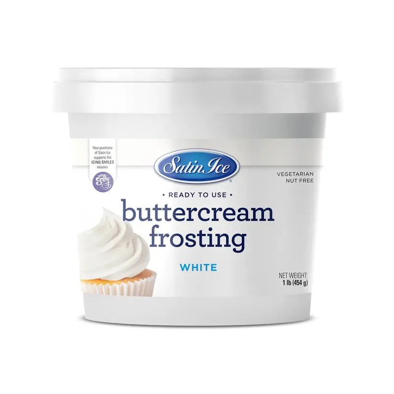 Satin Ice Ready-To-Use White Buttercream Frosting – 1 Lb Bucket 1