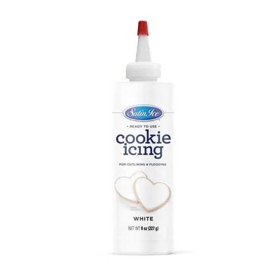 Satin Ice Ready-To-Use White Royal Icing – 8 Oz Bottle, Dries Hard 1