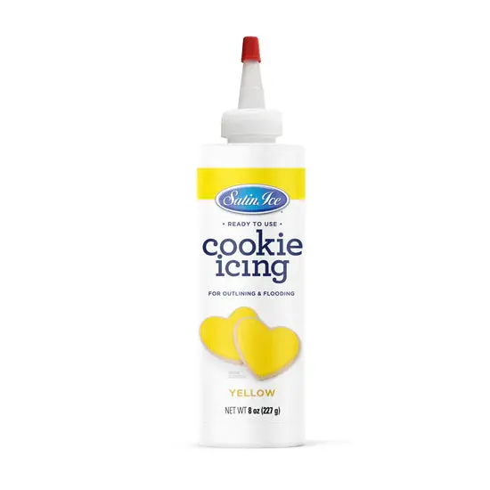 Satin Ice Ready-To-Use Yellow Royal Icing – 8 Oz Bottle, Dries Hard 1