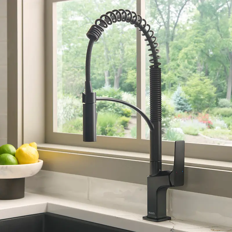 Seneca Matte Black Pull-Down Kitchen Faucet With Heavy-Duty Pre-Rinse Hose (Rvf1236Mb) 1
