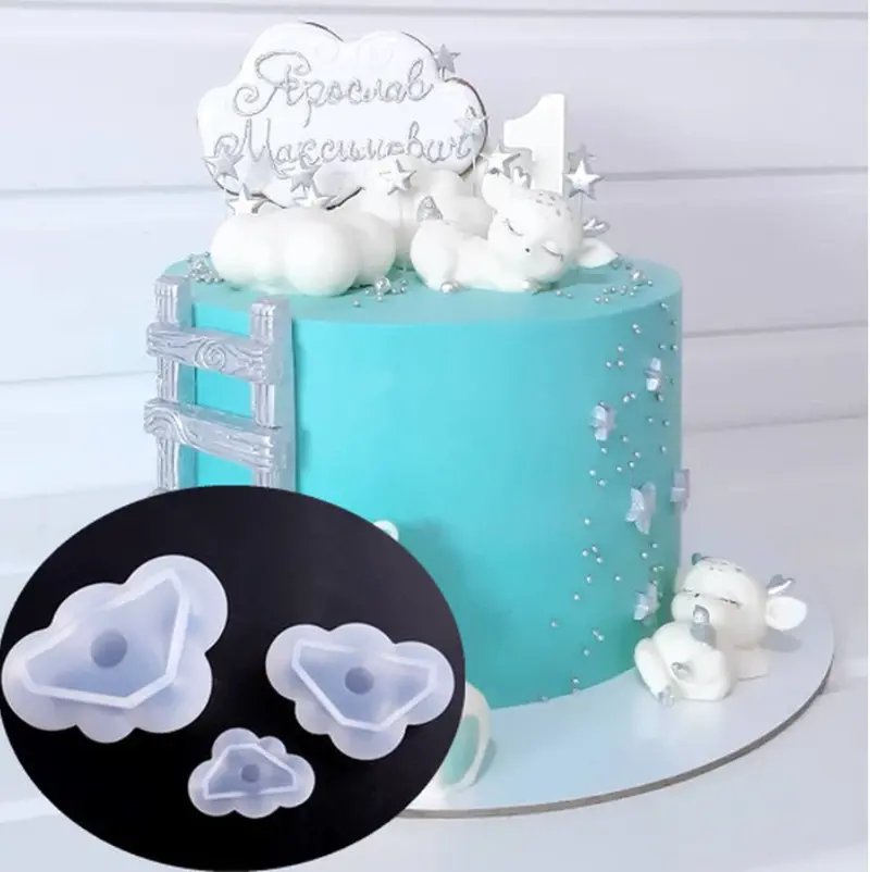 Set Of 3 Cloud-Shaped Silicone Molds – Unique Baking & Candy Kit 1