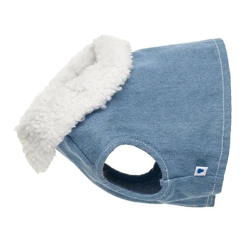 Sherpa-Lined Denim Vest With Holiday Edge 1
