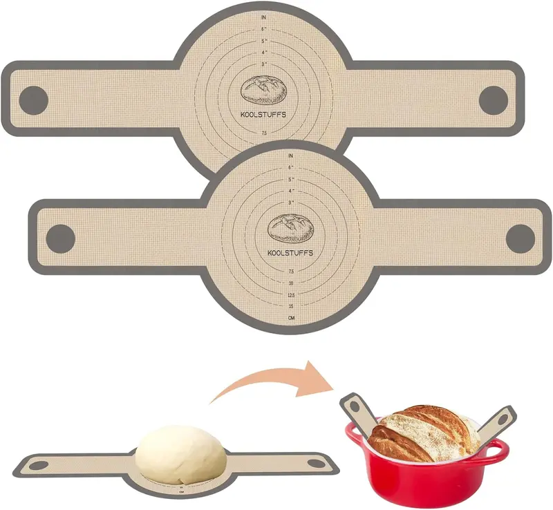 Silicone Dutch Oven Bread Sling Set – 2-Piece Non-Stick, Heat-Resistant Baking Mat With Ergonomic Handles For Effortless Sourdough Transfer 1