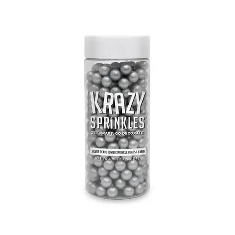 Silver Pearl 8Mm Edible Sprinkle Beads – Krazy Sprinkles By Bakell 1