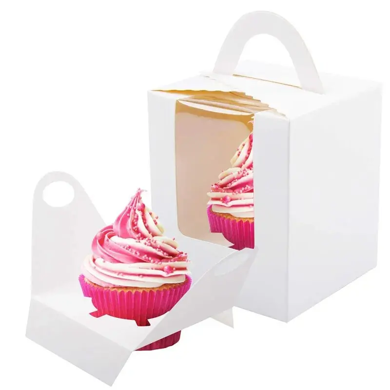 Single-Tier Tall White Cupcake Box With Custom Insert – Retail Ready 1