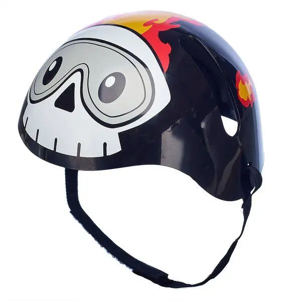 Skull-And-Flames Safety Helmet – Black Design 1