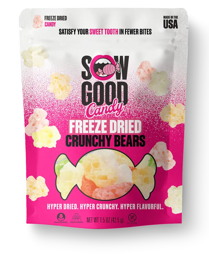 Sow Good Freeze-Dried Gummy Bears – Crunchy, Chewy Fruit Candy Hybrid 1
