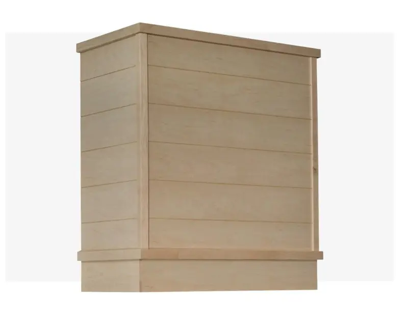 Straight-Line Shiplap Range Hood – Modern Farmhouse Aesthetic 1