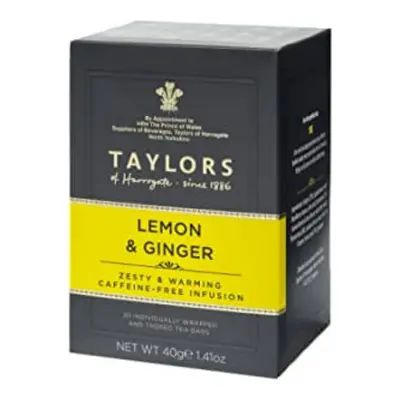 Taylors Of Harrogate Lemon & Ginger Enveloped Tea – Zesty, Warming Herbal-Infused Black Tea 1