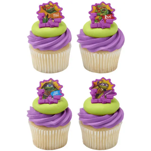 Teenage Mutant Ninja Turtles Cupcake Rings – 72-Pack Turtle Power Theme 1