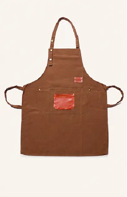 Timeless Brown Cotton Kitchen Apron – Durable And Easy-Clean 1