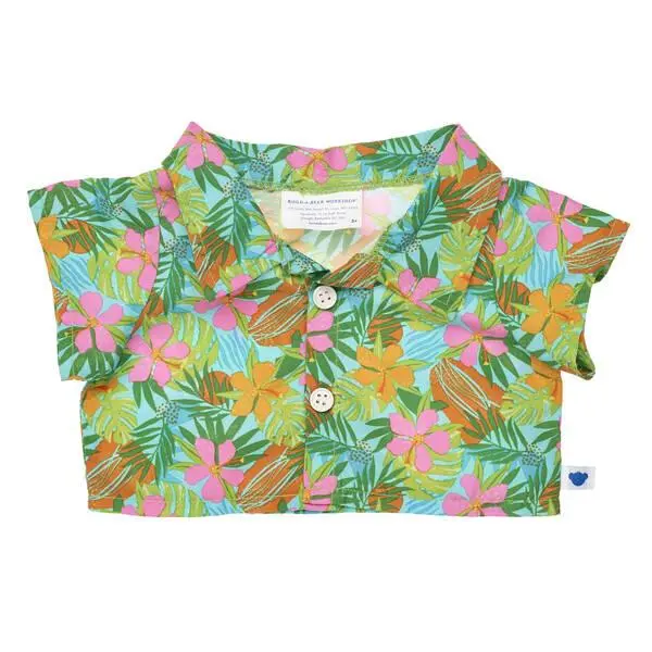 Tropical Motif Lightweight Button-Up Shirt 1