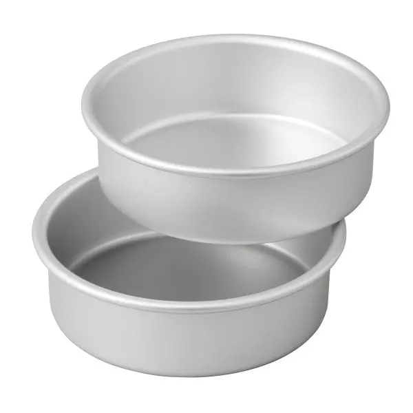 Two-Piece Set: Small & Tall 6 × 2-Inch Aluminum Cake Pans 1