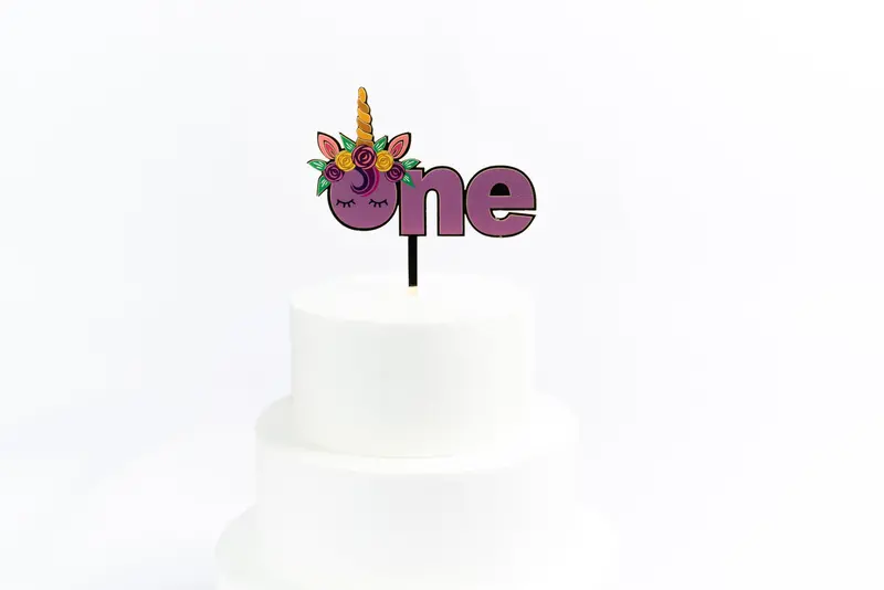 Unicorn-Themed Acrylic Birthday Cake Topper 1