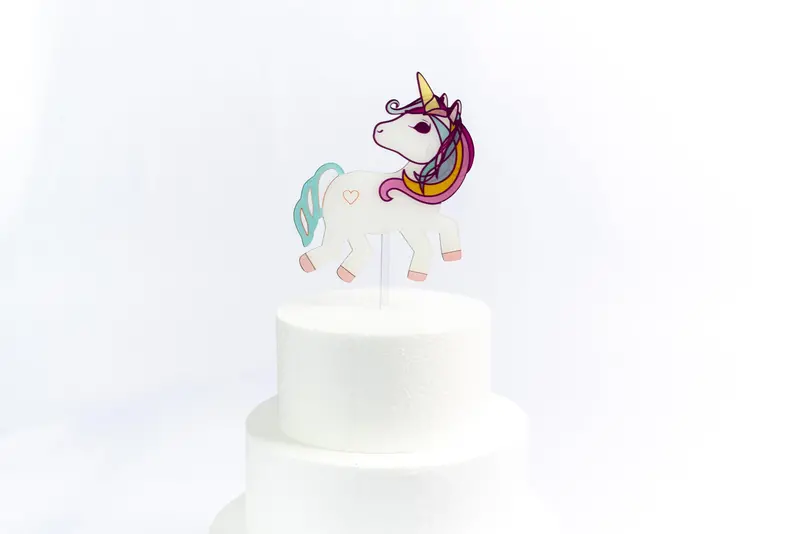 Unicorn-Themed Cake Topper – Whimsical Handcrafted Decoration 1