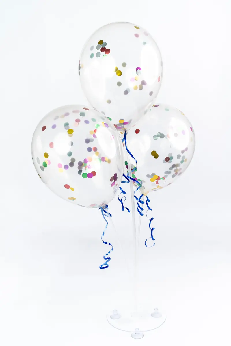 Unicorn-Themed Confetti Balloon Set – 8-Pack With Blue Ribbon 1