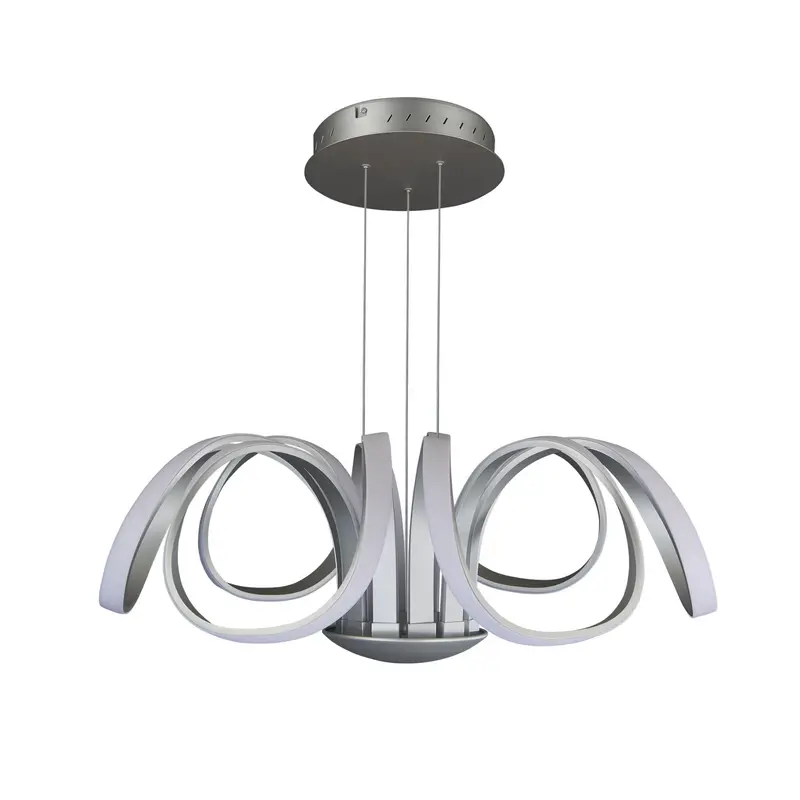 Vonn Capella 30-Inch Silver Flower-Petal Led Chandelier – Artistic Petal-Shaped Fixture 1