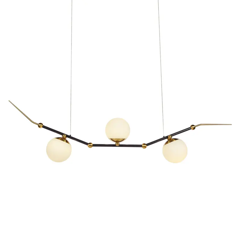 Vonn Chianti 54-Inch Antique Brass Led Chandelier With Three Glass Shades 1