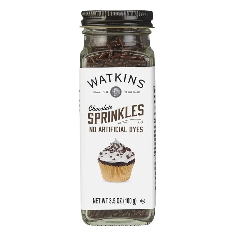 Watkins Chocolate Jimmies – Rich, Dairy-Free Sprinkles For Cakes & Ice Cream (3.5 Oz) 1