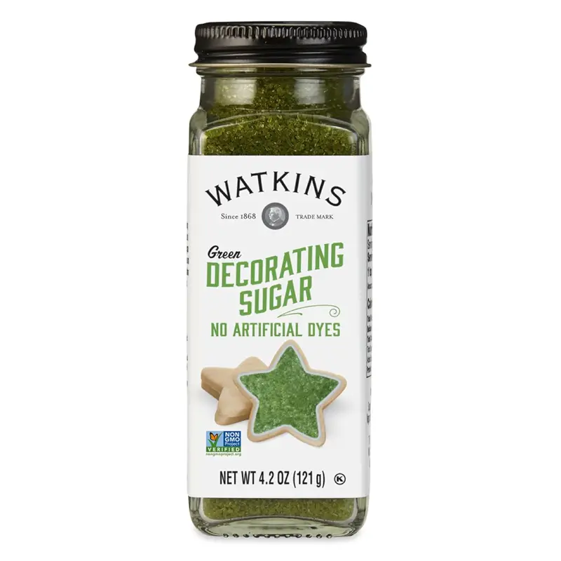 Watkins Emerald Green Sanding Sugar – Non-Gmo, Kosher, Dye-Free Baking Decorator (4.2 Oz) 1