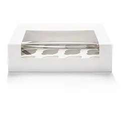 White 12-Cup Cupcake Packaging Box 1