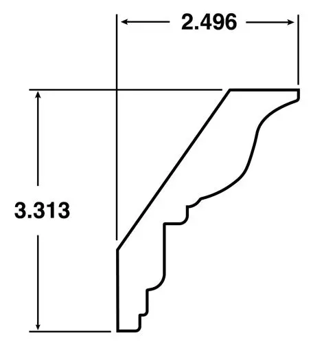 White 8-Foot Classic Crown Molding – 4.1-Inch Projection 1