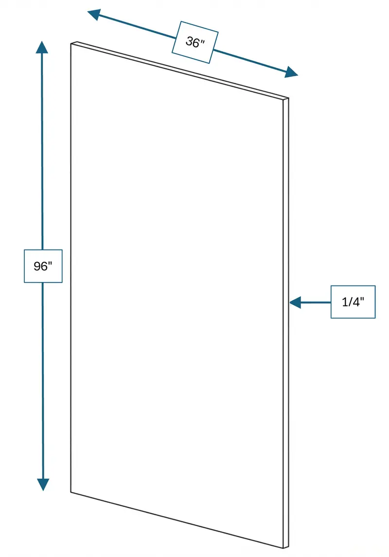 White Chalet-Style Raised Panel Island Side Panel – 36" W × 90" H 1
