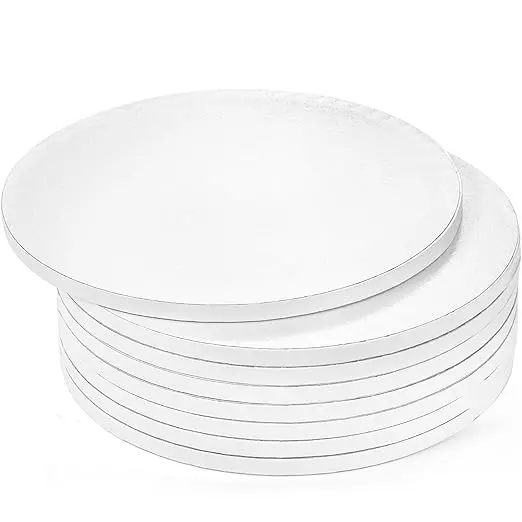 White Round Drum Cake Board – 12 Mm Thick Corrugated Support 1
